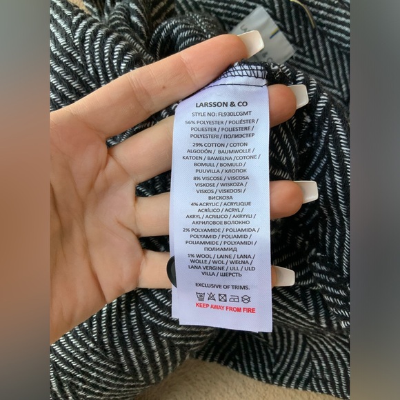 LARSSON & CO Black Herringbone Overshirt Men’s  Size Large Regular WORN ONCE - Picture 13 of 16